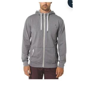 Vuori Mens Movement Hoodie Full Zip Jersey Knit Gray Size M